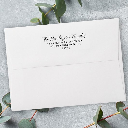 Handgeschriebene Skriptname-Rücksendeadresse Permastempel