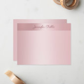 Handgeschriebene Skriptname Text Template Rosen Go Mitteilungskarte (Vorderseite/Rückseite Beispiel)