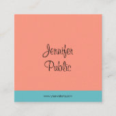 Handgeschriebene Skriptname Trend Colors Modern Quadratische Visitenkarte (Vorderseite)