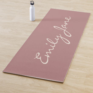 Handgeschriebene Skriptnamen für Elegante Rose Yogamatte