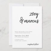 Handgeschriebene Skriptnamen Minimalistische Schli Einladung (Vorderseite)