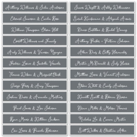 Handgeschriebene Skriptnamen Namen Labels OffBlack (Vorderseite)