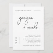 Handgeschriebene Skriptnamen Schwarze und Weiße Ho Einladung (Vorderseite)