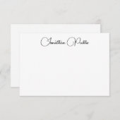 Handgeschriebene Skriptnamenvorlage Elegante Moder Mitteilungskarte (Vorne/Hinten)