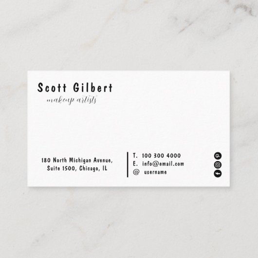 Handgeschriebene Skripttypografie-Marble Visitenkarte (Rückseite)
