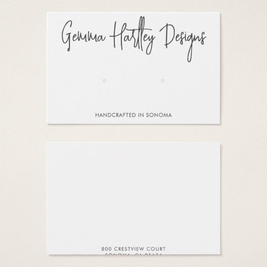 Handgeschriebene Skripttypografie mit Earring-Disp (Vorne & Hinten)