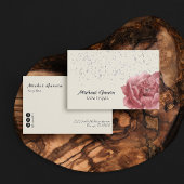 Handgeschriebene Skripttypografie Pink Roses-Blume Visitenkarte