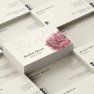 Handgeschriebene Skripttypografie Pink Roses-Blume Visitenkarte