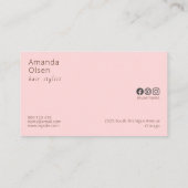 Handgeschriebene Skripttypografie-Rose Minimalisti Visitenkarte (Rückseite)