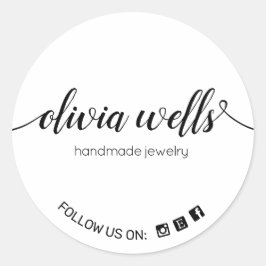 Handgeschriebene Skripttypografie Social Media-Sym Runder Aufkleber