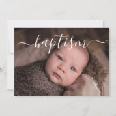 Handgeschriebene Skripttypografie-Taufe Einladung (Vorderseite)