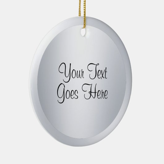 Handgeschriebene Skriptvorlage Silver Metallic Loo Keramik Ornament (Rechts)