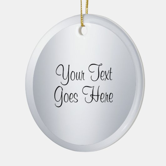 Handgeschriebene Skriptvorlage Silver Metallic Loo Keramik Ornament (Links)