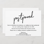 Handgeschriebene SkriptWedding Postponed New Date Save The Date (Vorne/Hinten)