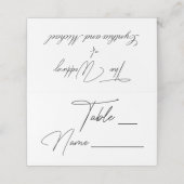 Handgeschriebene SkriptWedding-Tischnummer Platzkarte (Außenseite Aufgefaltet)