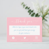 Handgeschriebene soziale Dankeschön einfügen Karte (Stehend Vorderseite)