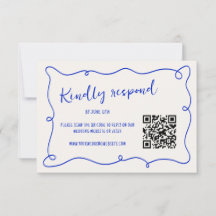 Handgeschriebene Squiggle Frame Blue Wedding