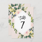 Handgeschriebene Tabelle 7 Zahlenkarte Einladung (Vorne/Hinten)