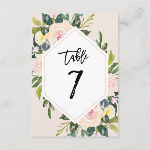 Handgeschriebene Tabelle 7 Zahlenkarte Einladung