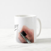 Handgeschriebene Tasse der Qualität (VorderseiteRechts)