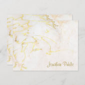 Handgeschriebene Template Gold Script Text Marble Mitteilungskarte (Vorne/Hinten)