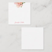 Handgeschriebene Template-Watercolor-Rose-Elegant Mitteilungskarte (Vorne/Hinten)