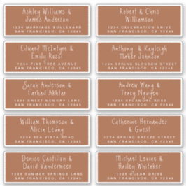 Handgeschriebene TerraCotta Gastadressen Labels