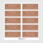 Handgeschriebene TerraCotta Gastadressen Labels (Blatt)