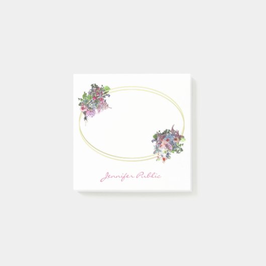 Handgeschriebene Textanzeige für Goldrahmen Post-it Klebezettel (Vorderseite)