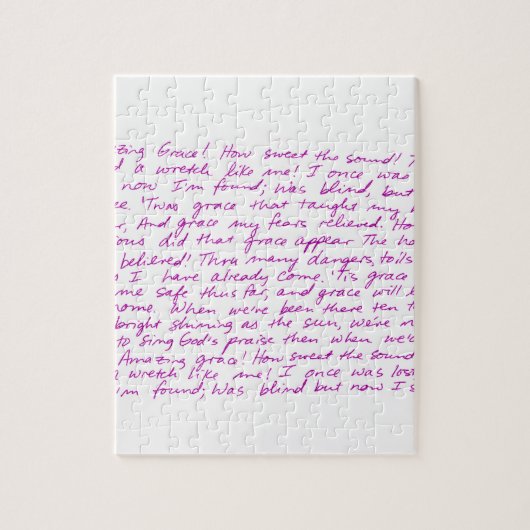 Handgeschriebene Texte der fantastischen Anmut Puzzle (Vertikal)