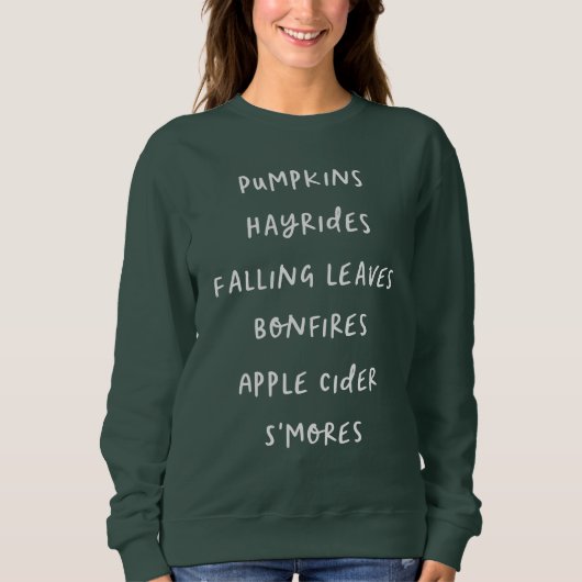 Handgeschriebene Textentwürfe für Herbst- und Herb Sweatshirt (Vorderseite)