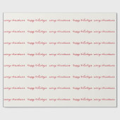 handgeschriebene Tintenbeere rot auf Sahne-Feierta Geschenkpapier (Flach)