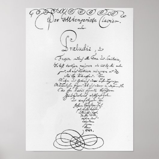 Handgeschriebene Titelseite des Brunnen Tempered Poster (Vorne)