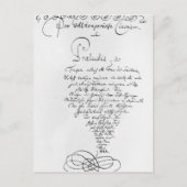 Handgeschriebene Titelseite des Brunnen Tempered Postkarte (Vorderseite)