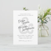 Handgeschriebene Typeset Ampersand FOTO Einladunge Einladung (Stehend Vorderseite)