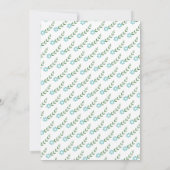 Handgeschriebene Typografie Aqua Blume Einladung (Rückseite)