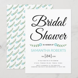 Handgeschriebene Typografie Aqua Brautparty Hochze Einladung