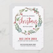 Handgeschriebene Typografie des Feiertagskarte (Vorne/Hinten)