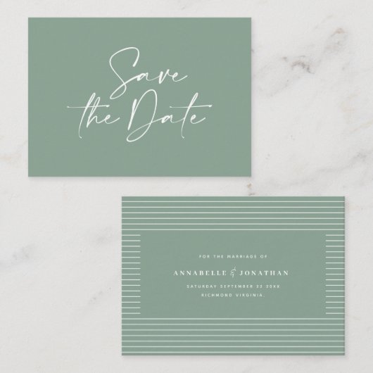 handgeschriebene Typografie-Hochzeitsankündigung Mitteilungskarte (Vorne/Hinten)