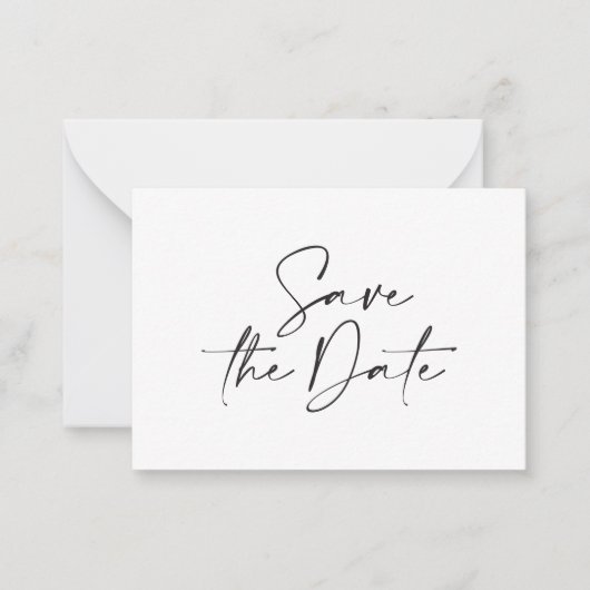 handgeschriebene Typografie-Hochzeitsankündigung Mitteilungskarte (Vorderseite)