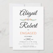 Handgeschriebene Typografie in Blume Verlobung Einladung (Vorderseite)