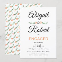 Handgeschriebene Typografie in Blume Verlobung