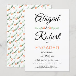 Handgeschriebene Typografie in Blume Verlobung Einladung