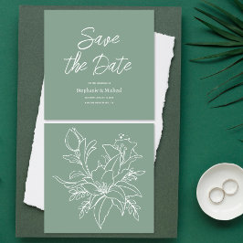 Handgeschriebene Typografie - Mint Green Hochzeit Save The Date