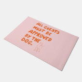 Handgeschriebene Typografie mit Hundezeichnung Fußmatte (Schrägansicht)