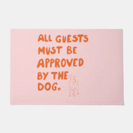 Handgeschriebene Typografie mit Hundezeichnung Fußmatte
