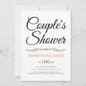 Handgeschriebene Typografie Pfirsichhochzeit im Br Einladung (Vorderseite)