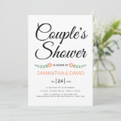 Handgeschriebene Typografie Pfirsichhochzeit im Br Einladung (Stehend Vorderseite)