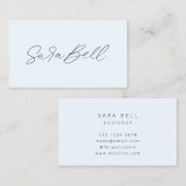 Handgeschriebene Unterschrift | Blue Modern Minima Visitenkarte (Vorne/Hinten)