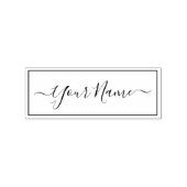 Handgeschriebene Unterschrift in einem rechteckige Gummistempel (Prägung)